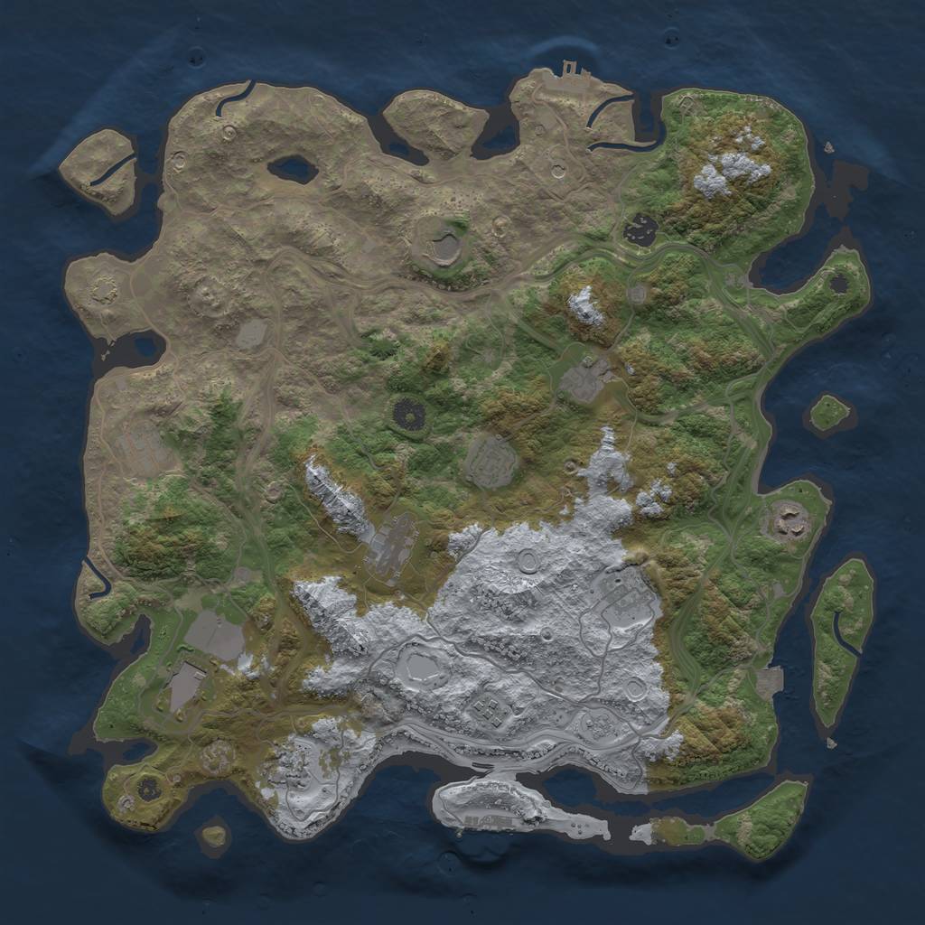 Rust Map: Procedural Map, Size: 4250, Seed: 1862191202, 19 Monuments