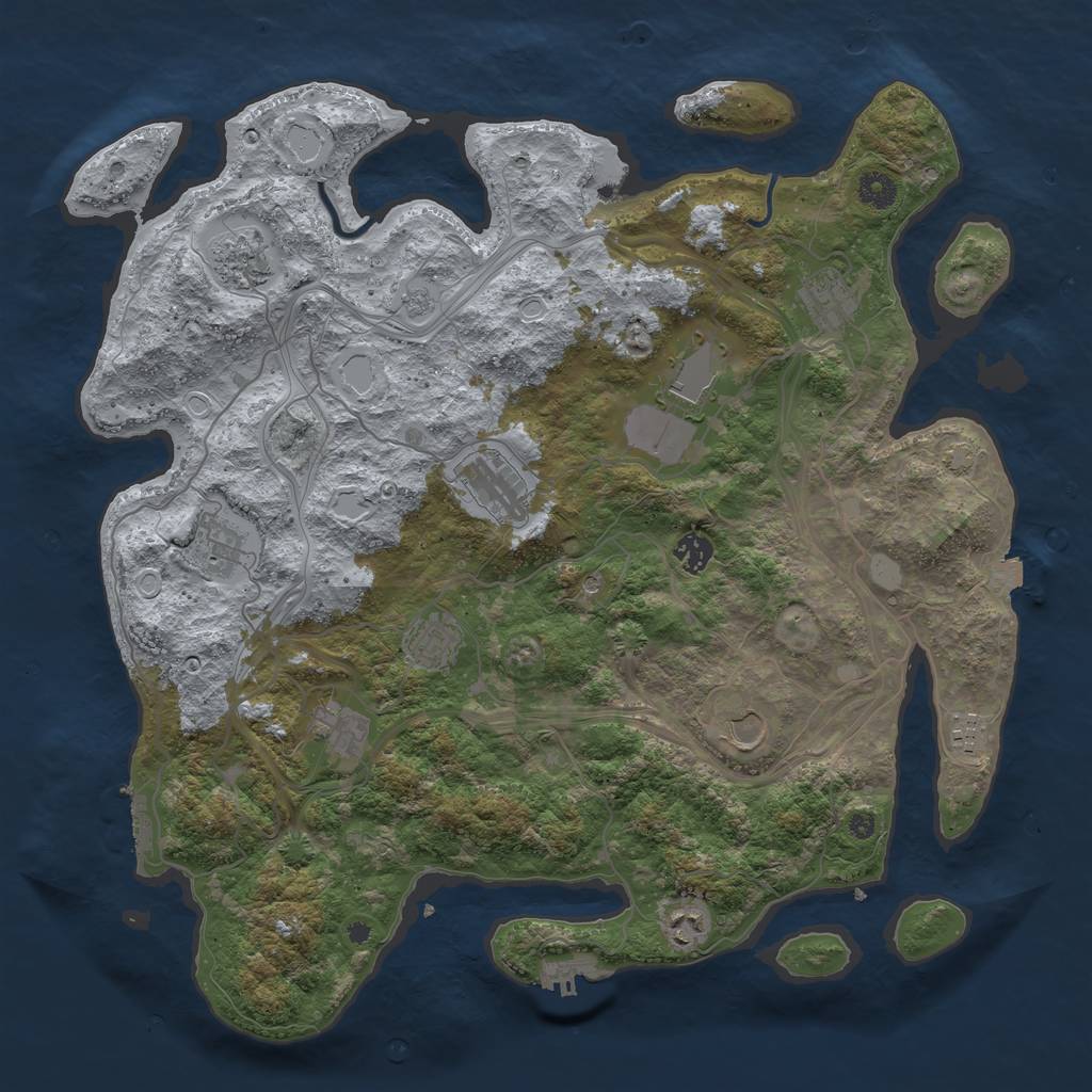 Rust Map: Procedural Map, Size: 4250, Seed: 1726416297, 19 Monuments