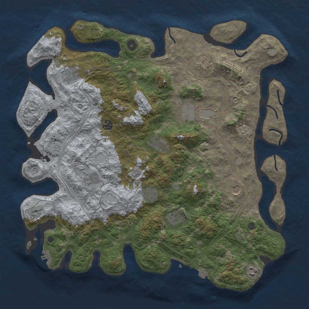 Rust Map: Procedural Map, Size: 4500, Seed: 538278278, 18 Monuments