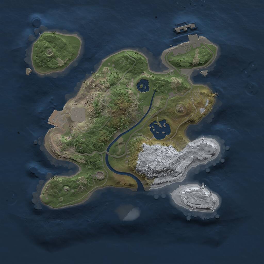 Rust Map: Procedural Map, Size: 2000, Seed: 681521891, 3 Monuments