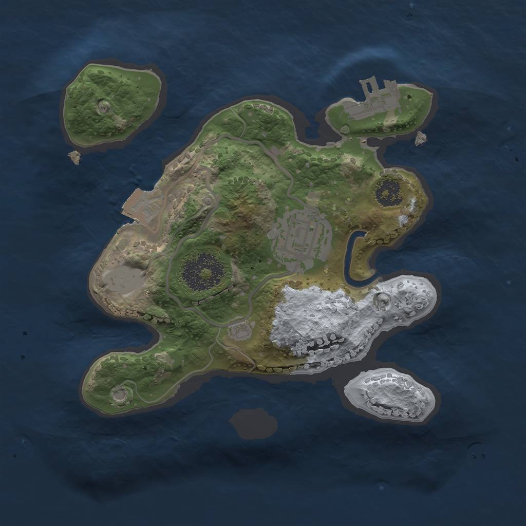 Rust Map: Procedural Map, Size: 2000, Seed: 681521891, 5 Monuments