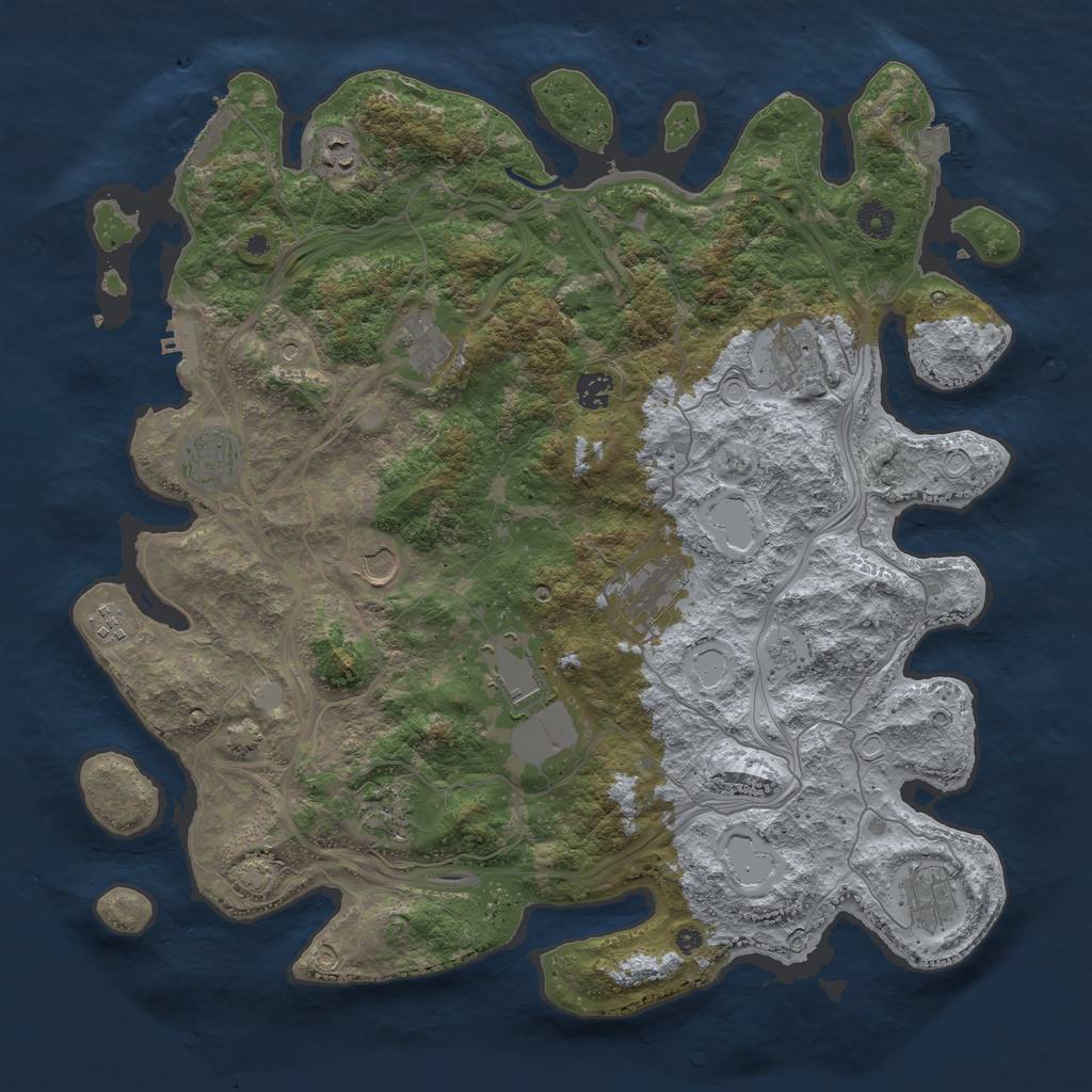 Rust Map: Procedural Map, Size: 4300, Seed: 2791179, 19 Monuments