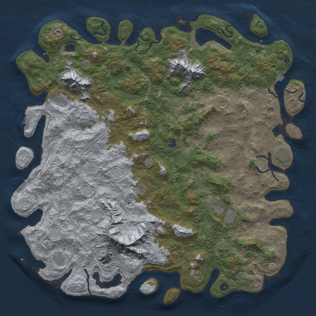 Rust Map: Procedural Map, Size: 6000, Seed: 69352, 19 Monuments