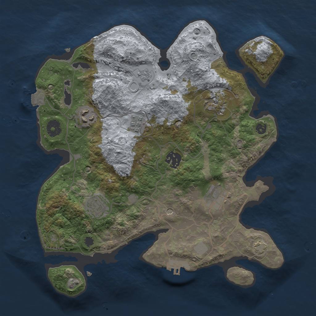 Rust Map: Procedural Map, Size: 3000, Seed: 203697148, 13 Monuments