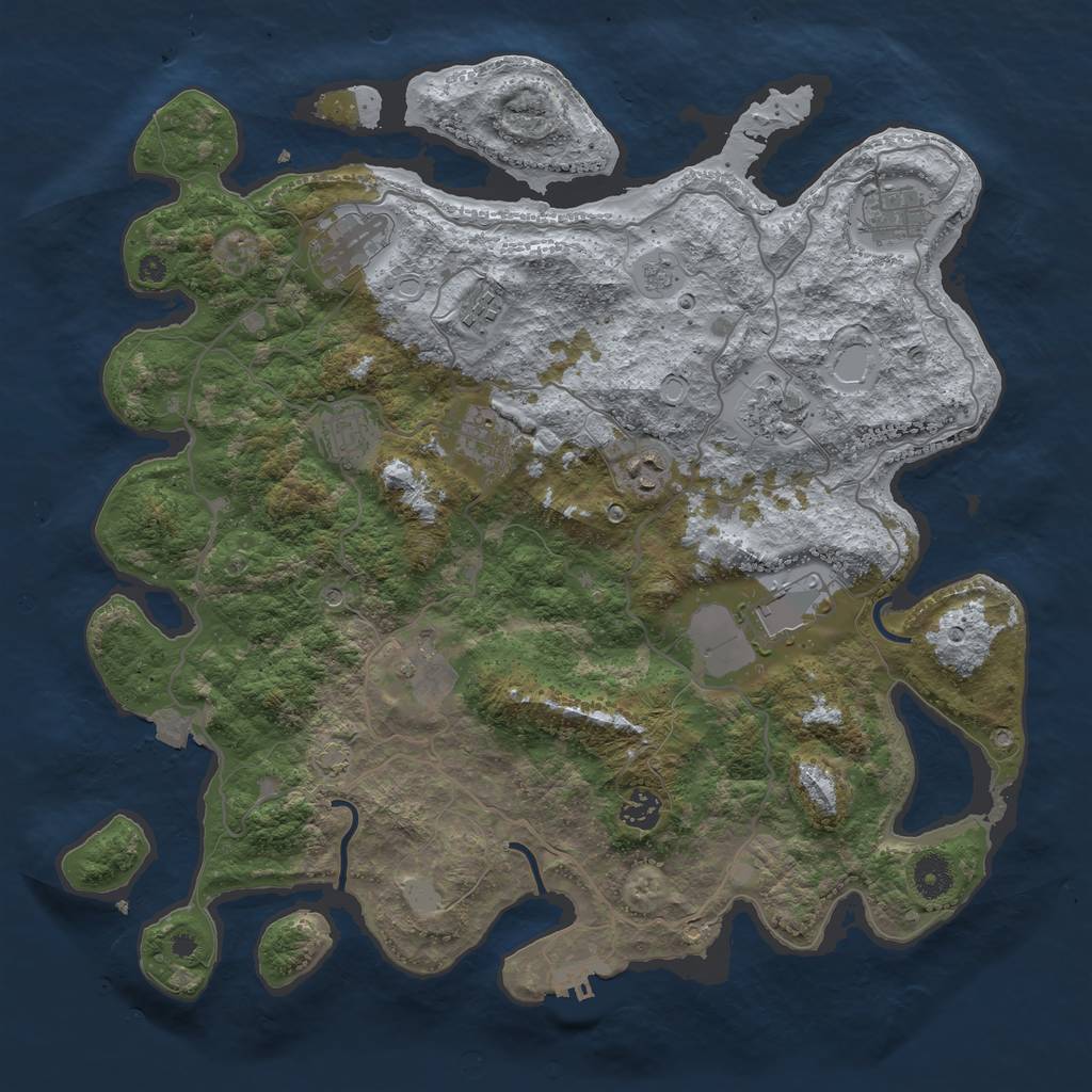 Rust Map: Procedural Map, Size: 4000, Seed: 24679, 17 Monuments