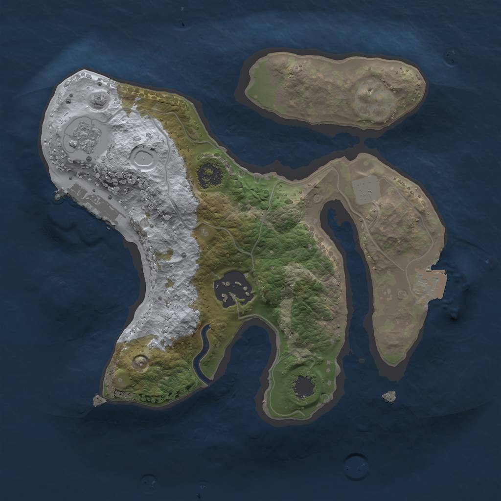 Rust Map: Procedural Map, Size: 2000, Seed: 540969479, 6 Monuments