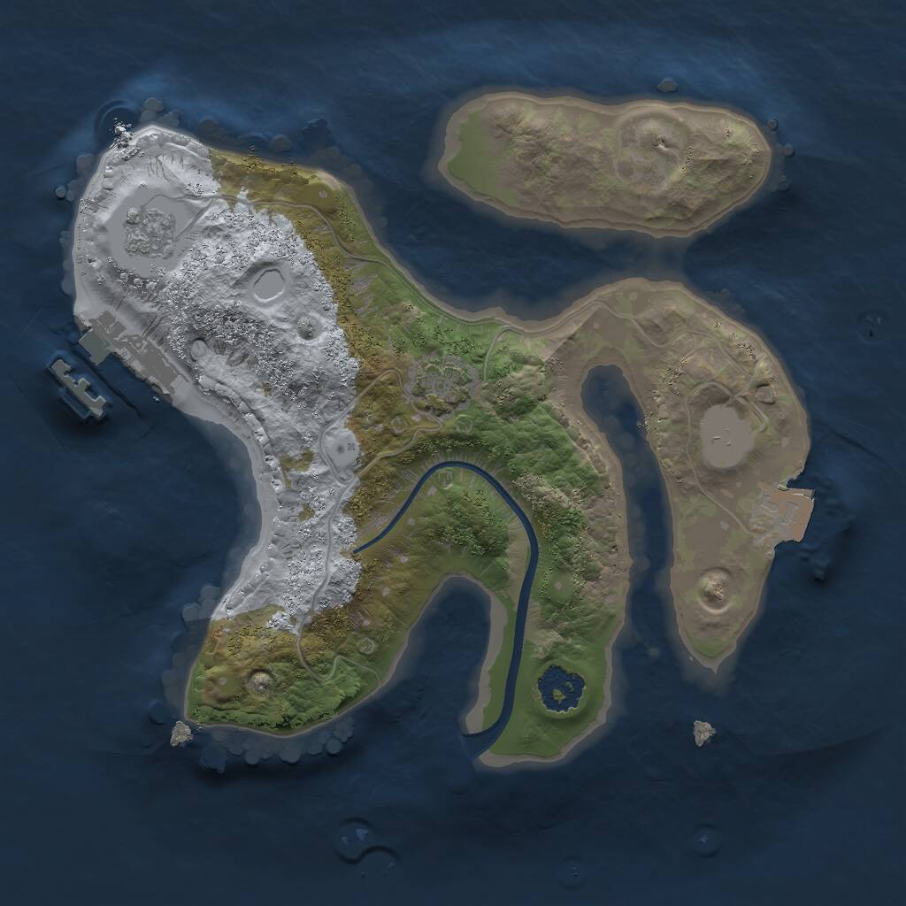 Rust Map: Procedural Map, Size: 2000, Seed: 540969479, 4 Monuments