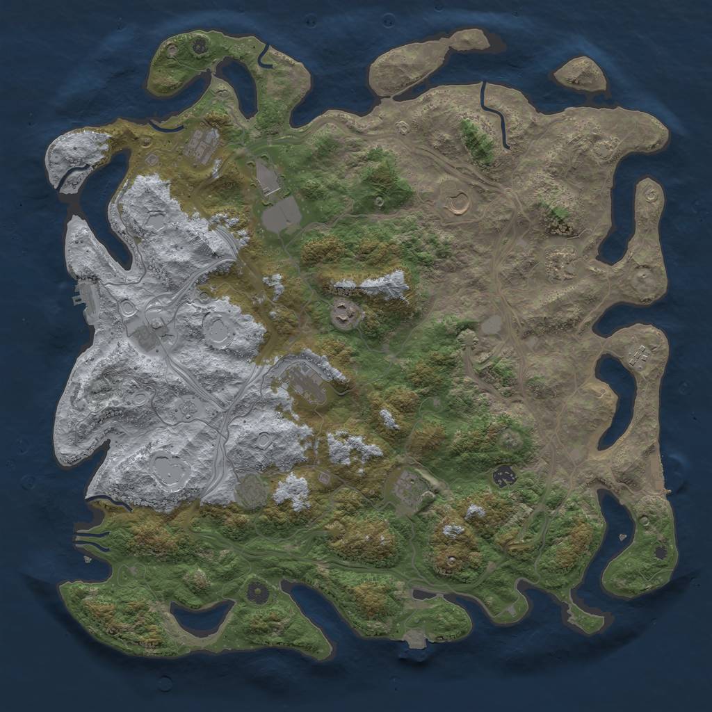 Rust Map: Procedural Map, Size: 4800, Seed: 1733235606, 19 Monuments