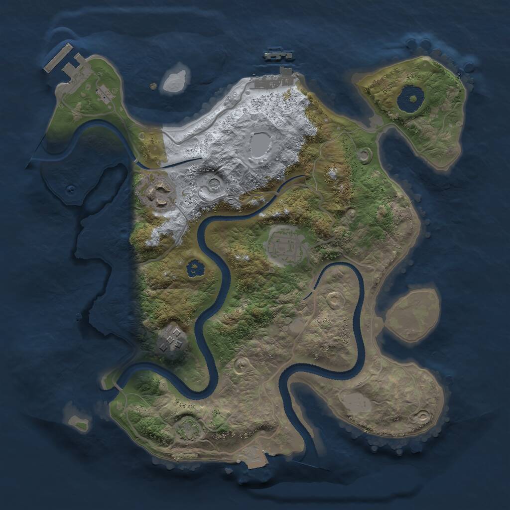 Rust Map: Procedural Map, Size: 2850, Seed: 32108929, 8 Monuments