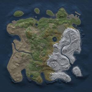 Thumbnail Rust Map: Procedural Map, Size: 3000, Seed: 2116774381, 8 Monuments