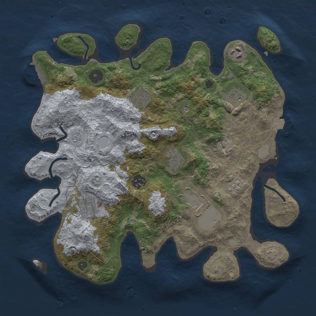 Rust Map: Procedural Map, Size: 3500, Seed: 618855183, 15 Monuments