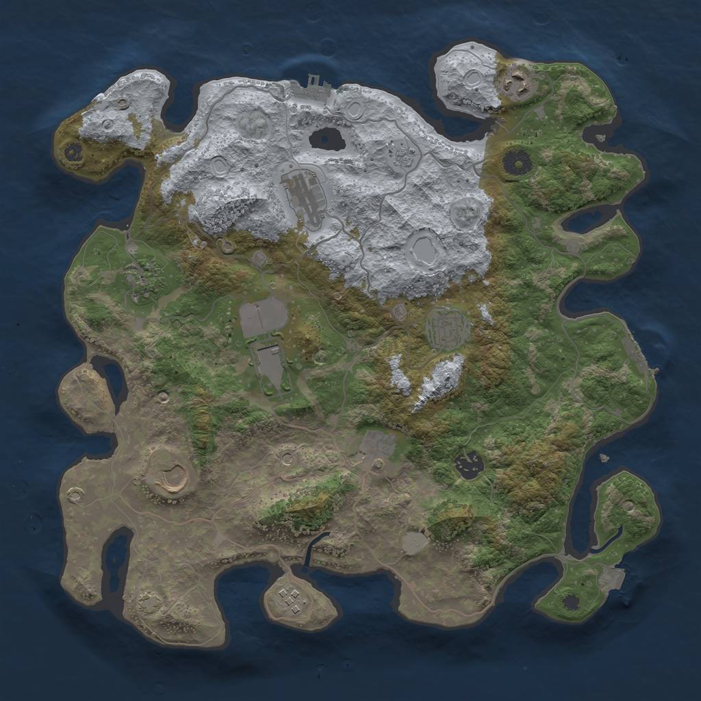 Rust Map: Procedural Map, Size: 3800, Seed: 159822, 17 Monuments