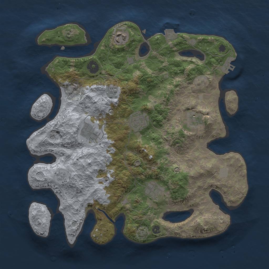 Rust Map: Procedural Map, Size: 3300, Seed: 1669064839, 13 Monuments