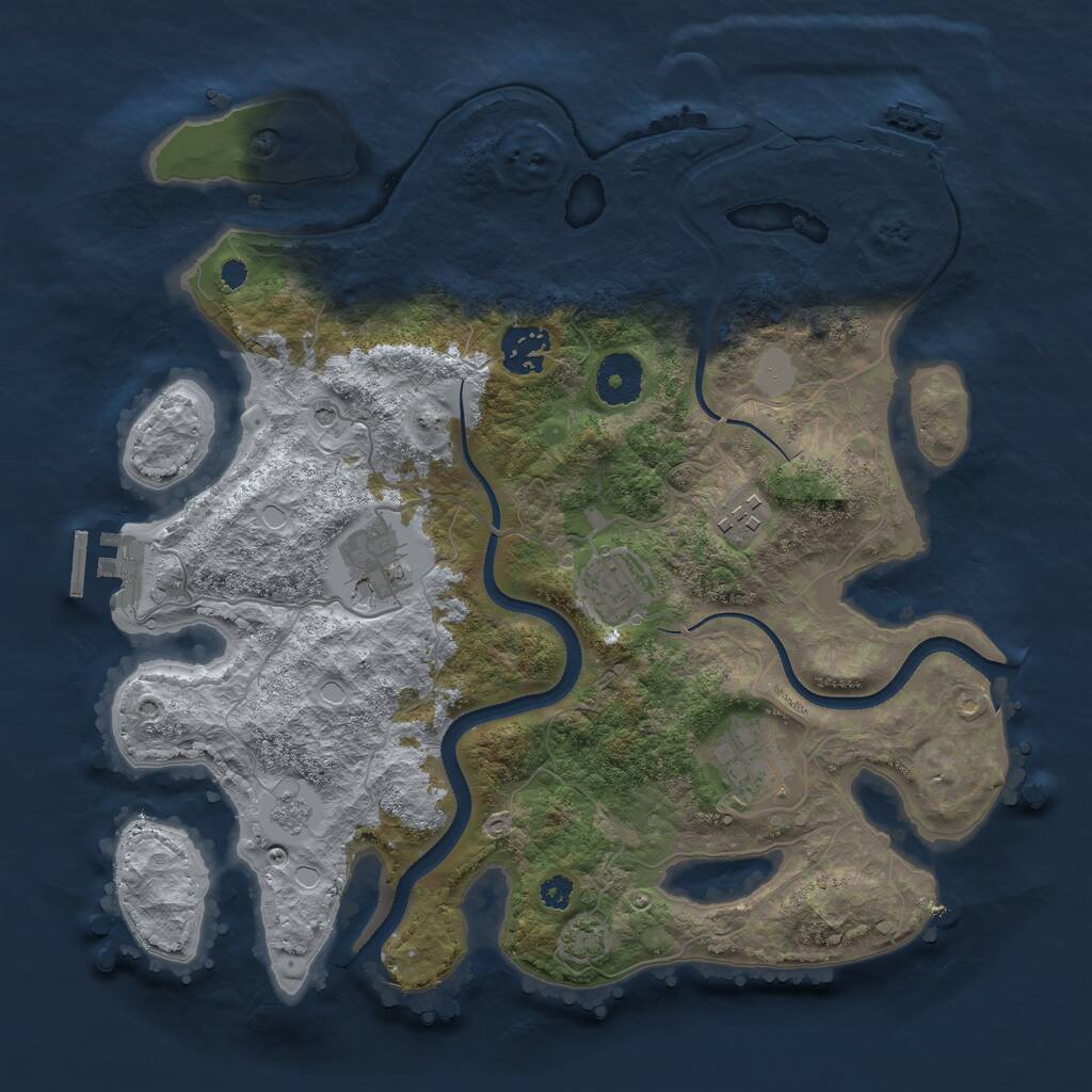 Rust Map: Procedural Map, Size: 3300, Seed: 1669064839, 11 Monuments