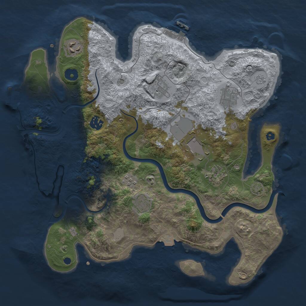 Rust Map: Procedural Map, Size: 3500, Seed: 14390, 14 Monuments