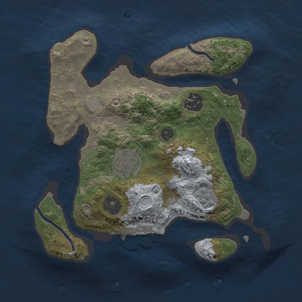 Rust Map: Procedural Map, Size: 2450, Seed: 451973899, 7 Monuments