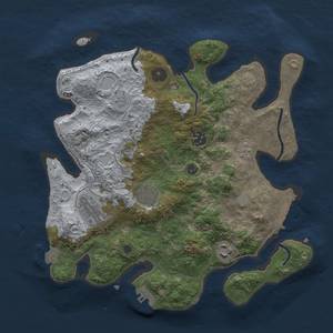 Thumbnail Rust Map: Procedural Map, Size: 3250, Seed: 33843517, 13 Monuments