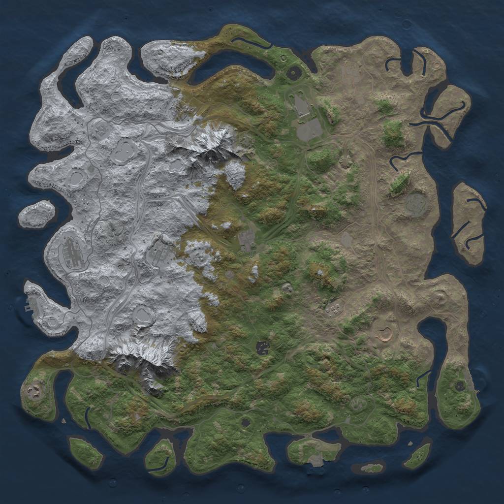 Rust Map: Procedural Map, Size: 5250, Seed: 1409143229, 19 Monuments