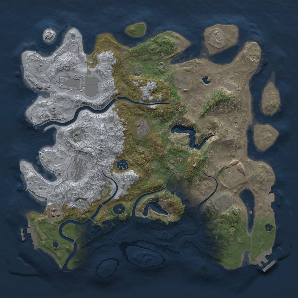 Rust Map: Procedural Map, Size: 4000, Seed: 441359781, 15 Monuments
