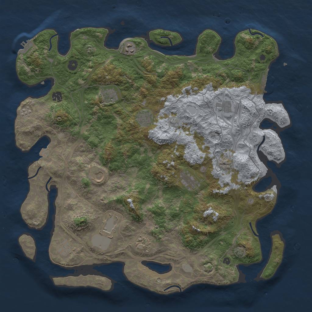 Rust Map: Procedural Map, Size: 4500, Seed: 8354652, 19 Monuments