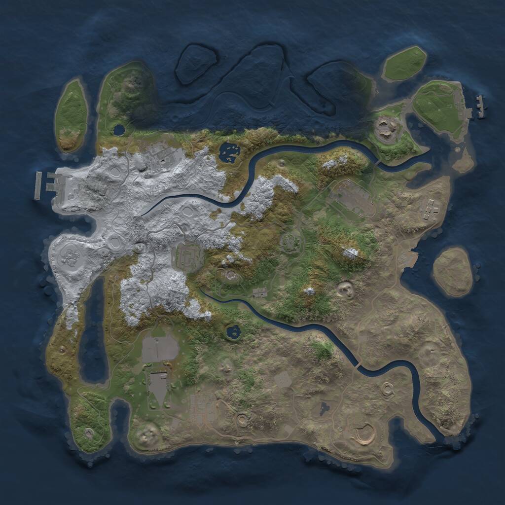 Rust Map: Procedural Map, Size: 3600, Seed: 21506, 15 Monuments