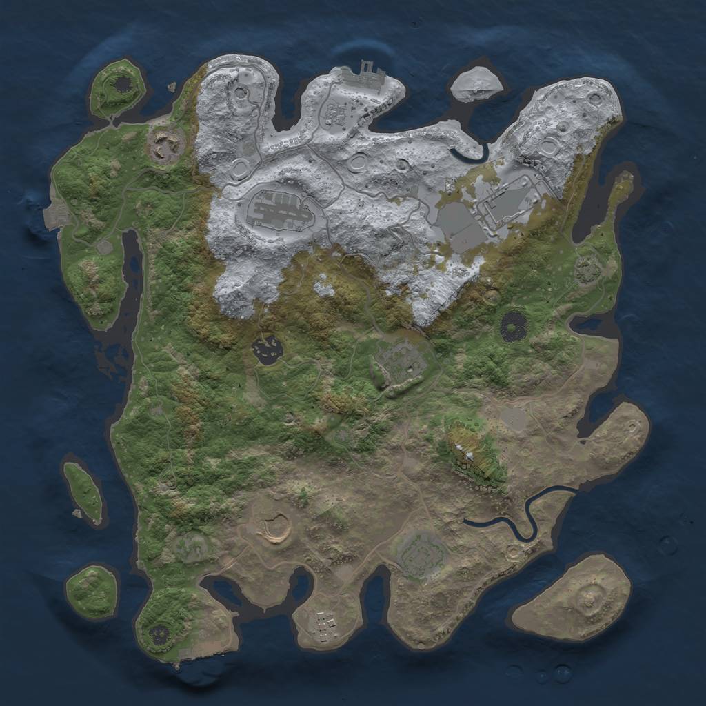 Rust Map: Procedural Map, Size: 3600, Seed: 11506, 16 Monuments