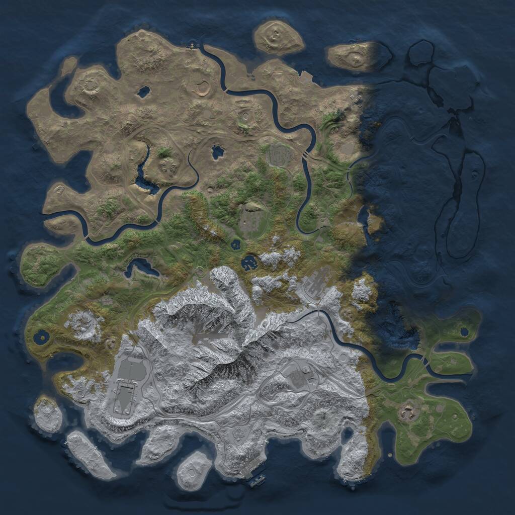 Rust Map: Procedural Map, Size: 5000, Seed: 1651860274, 16 Monuments