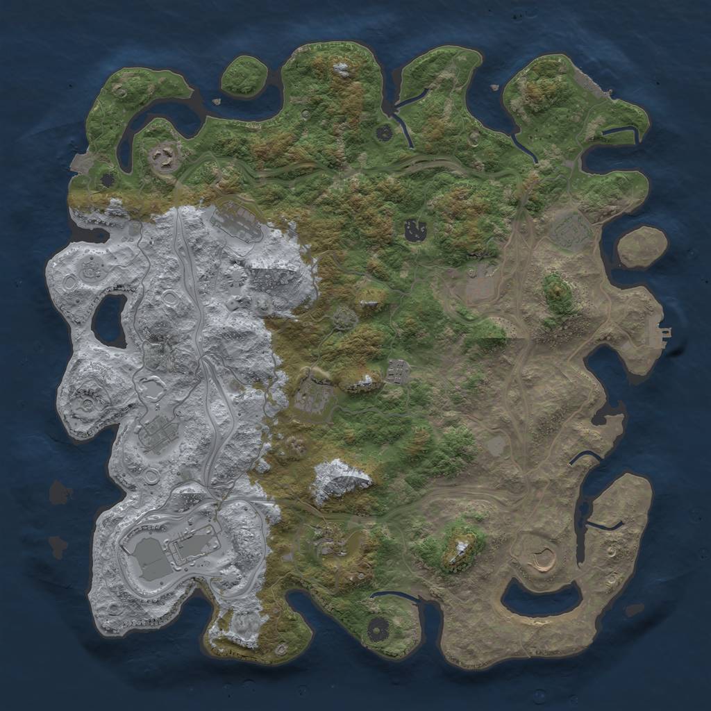 Rust Map: Procedural Map, Size: 4500, Seed: 454947033, 19 Monuments