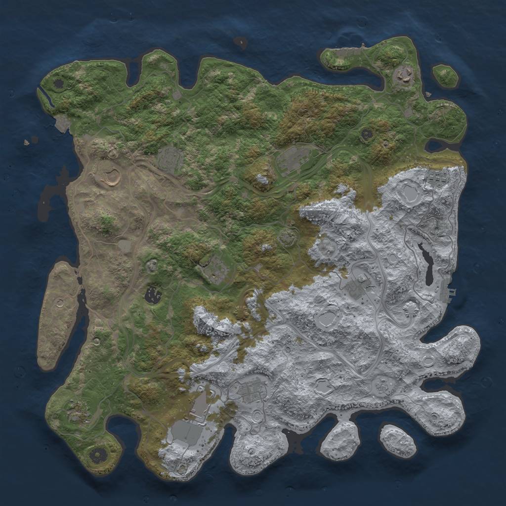 Rust Map: Procedural Map, Size: 4500, Seed: 753313707, 19 Monuments