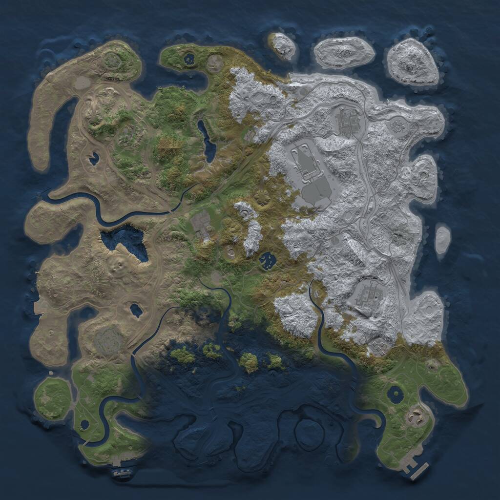 Rust Map: Procedural Map, Size: 4500, Seed: 4100, 15 Monuments