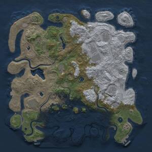 Thumbnail Rust Map: Procedural Map, Size: 4500, Seed: 4100, 15 Monuments