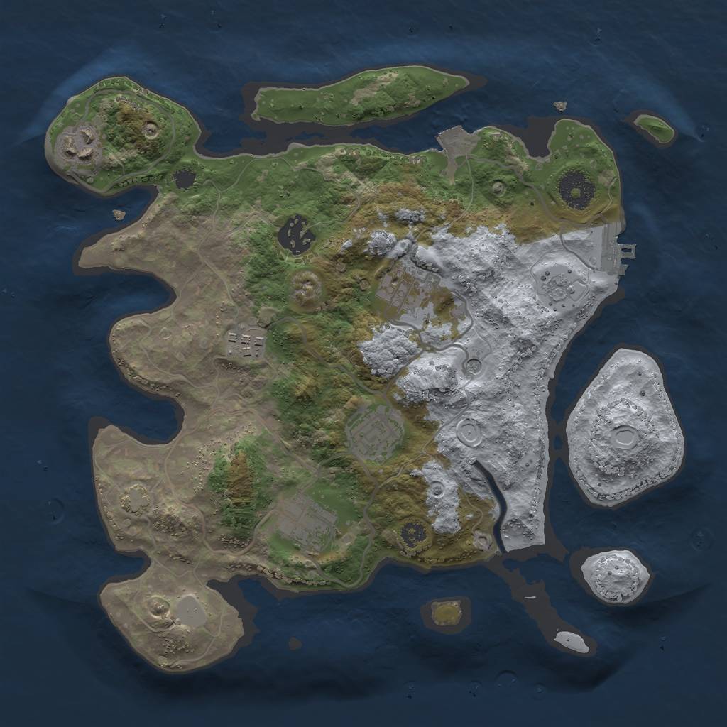 Rust Map: Procedural Map, Size: 3000, Seed: 60176073, 13 Monuments