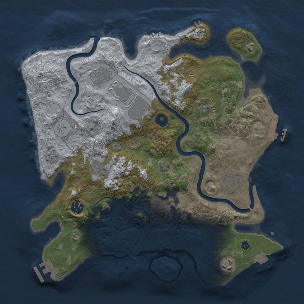 Rust Map: Procedural Map, Size: 3600, Seed: 409, 15 Monuments