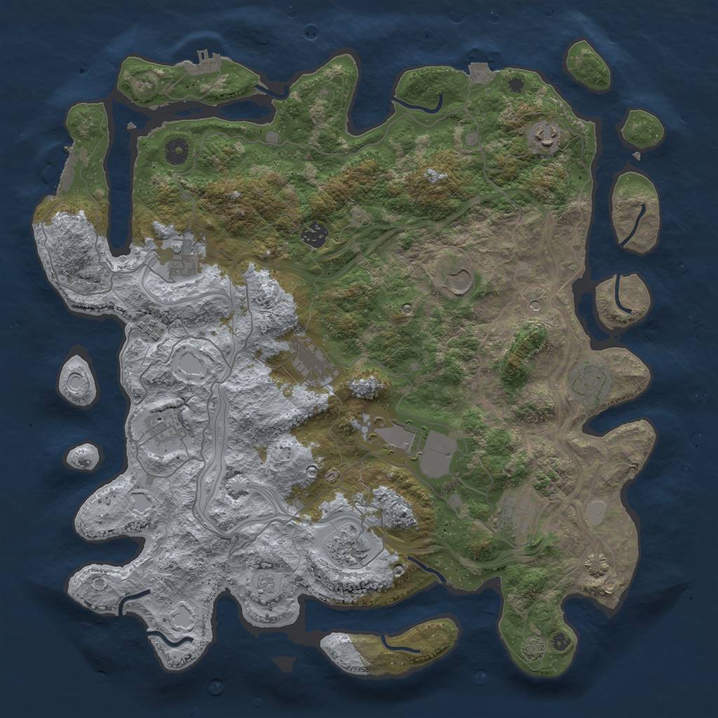 Rust Map: Procedural Map, Size: 4250, Seed: 442183367, 19 Monuments