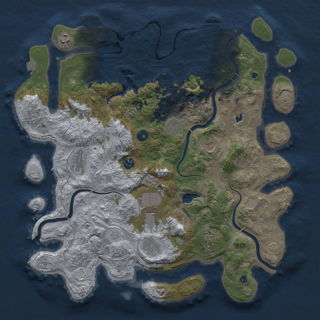 Rust Map: Procedural Map, Size: 4250, Seed: 442183367, 15 Monuments