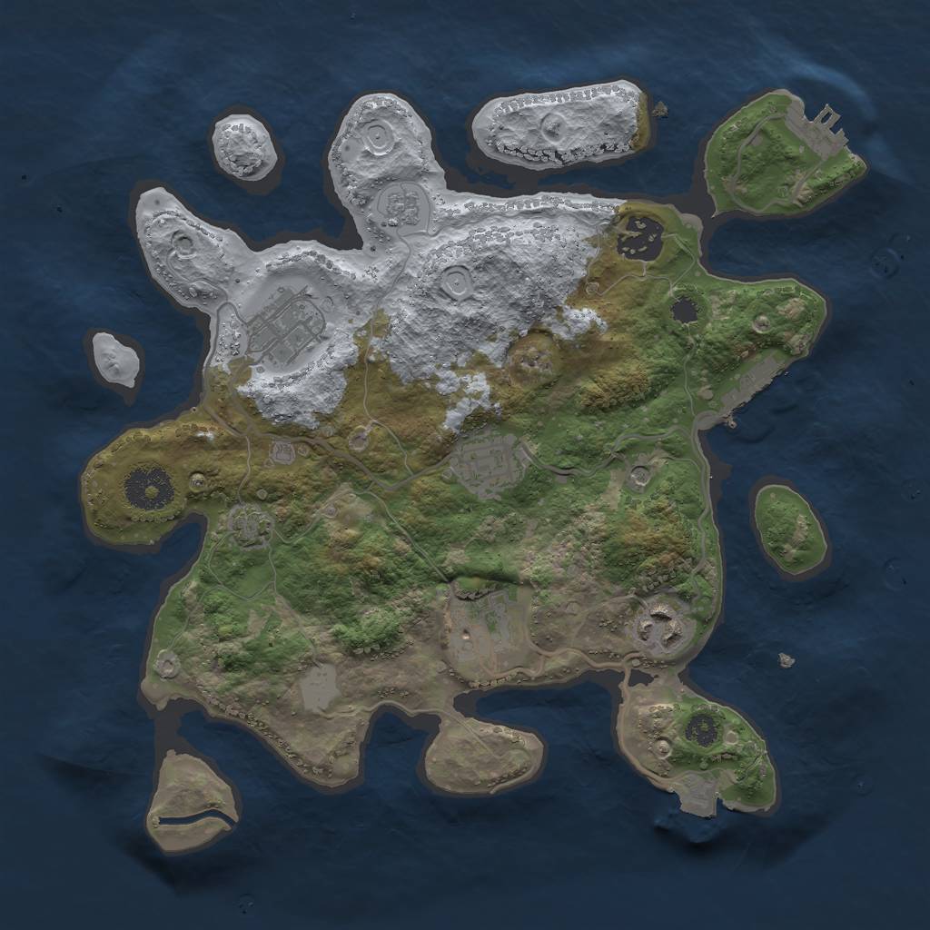 Rust Map: Procedural Map, Size: 3000, Seed: 811637978, 13 Monuments