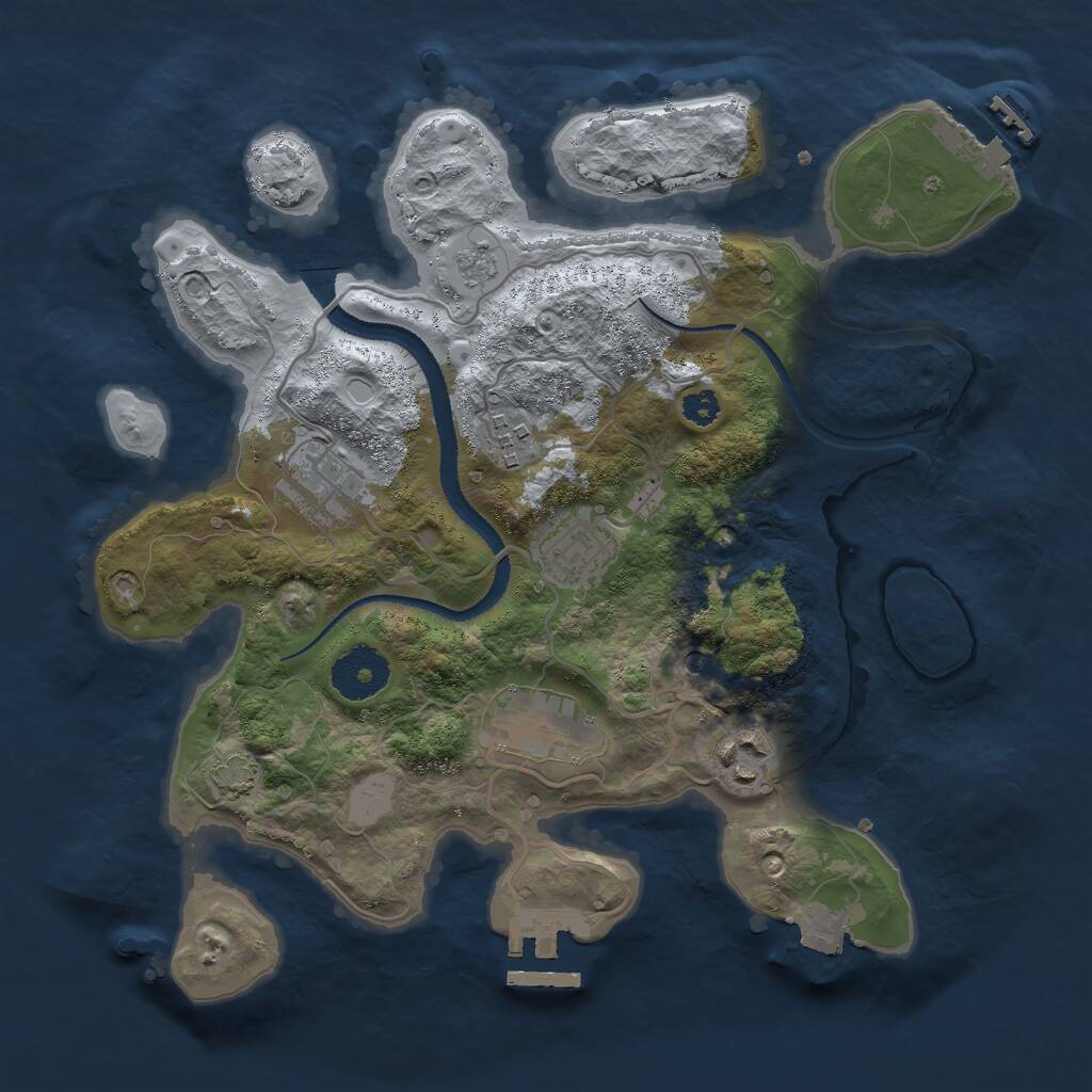 Rust Map: Procedural Map, Size: 3000, Seed: 811637978, 11 Monuments