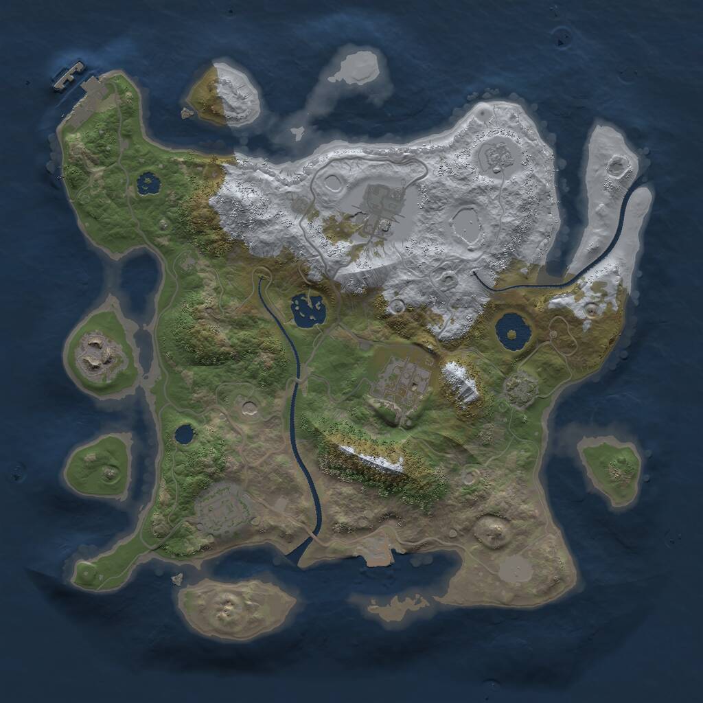 Rust Map: Procedural Map, Size: 3000, Seed: 1789596398, 10 Monuments