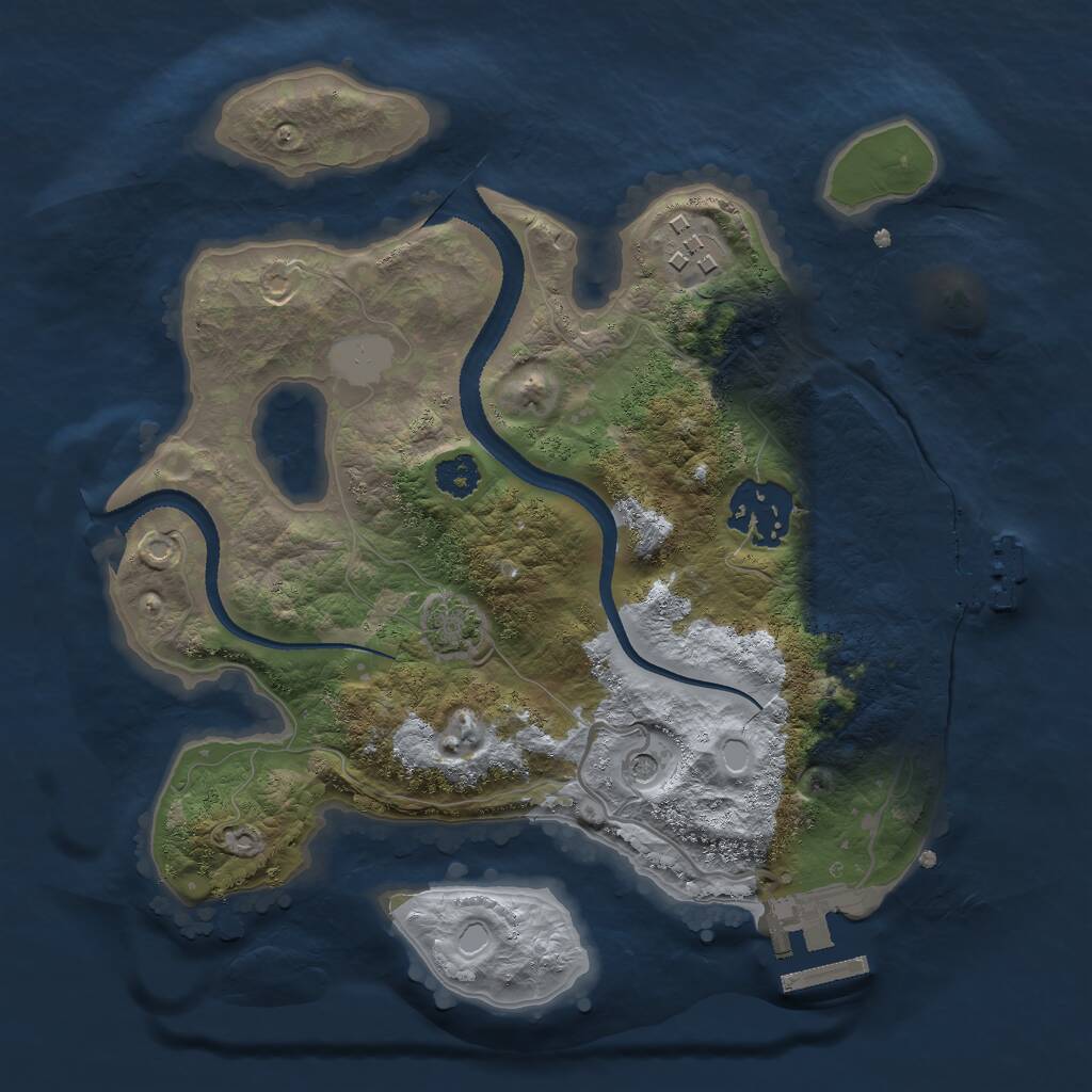 Rust Map: Procedural Map, Size: 2500, Seed: 1797863732, 7 Monuments