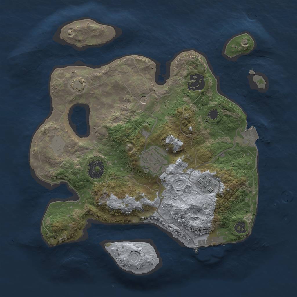 Rust Map: Procedural Map, Size: 2500, Seed: 1797863732, 9 Monuments