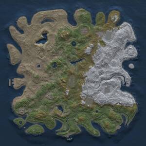 Thumbnail Rust Map: Procedural Map, Size: 4500, Seed: 1308497701, 16 Monuments