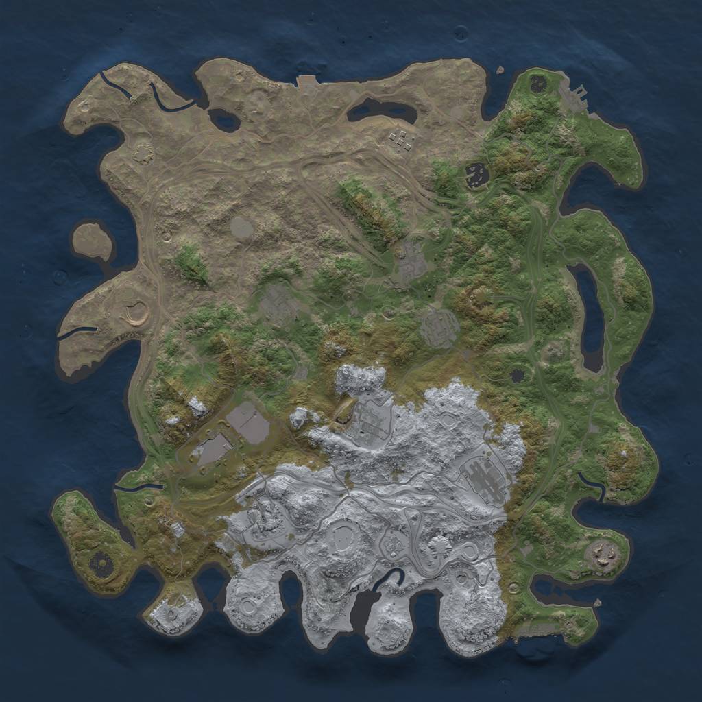 Rust Map: Procedural Map, Size: 4250, Seed: 69695569, 19 Monuments