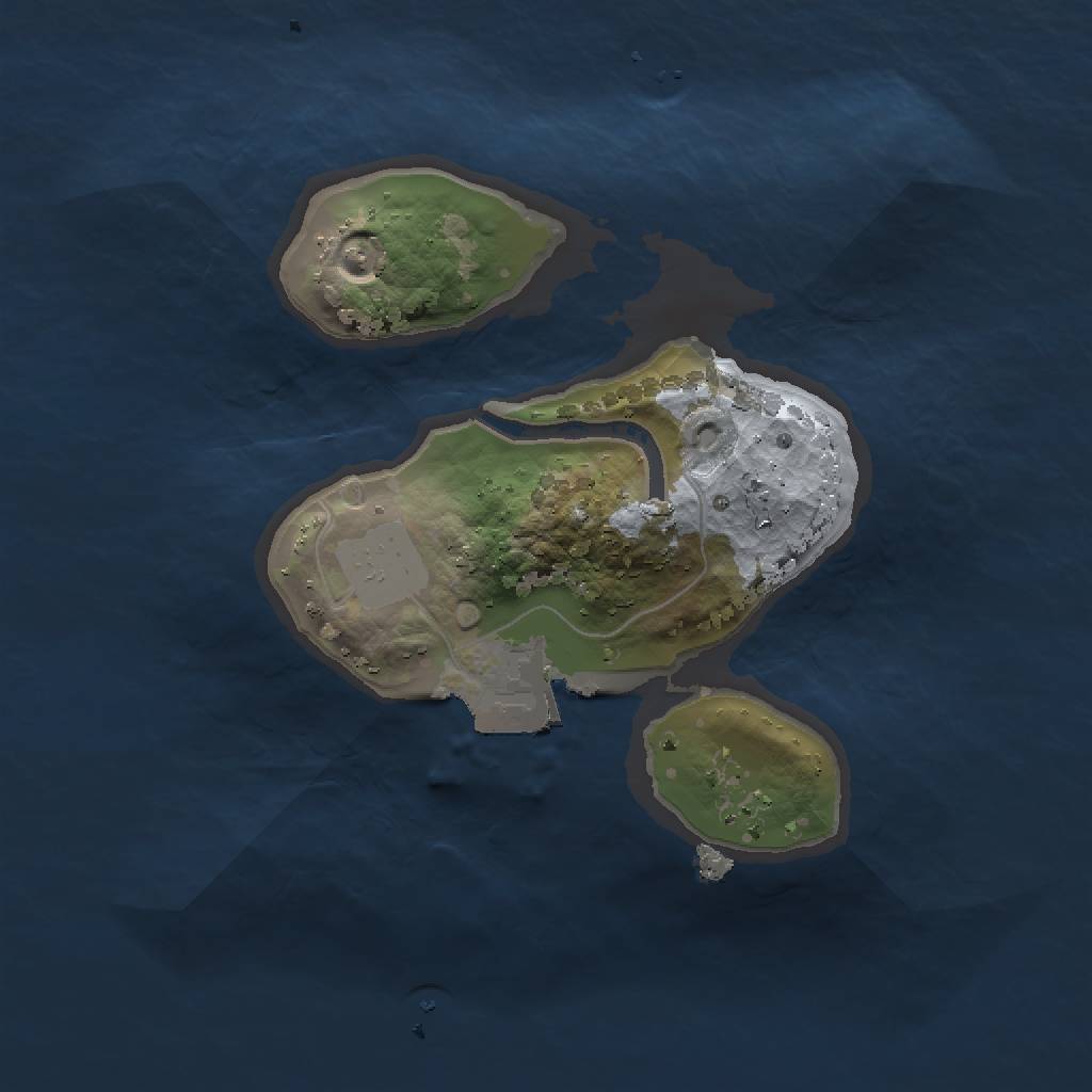 Rust Map: Procedural Map, Size: 1500, Seed: 103406434, 3 Monuments