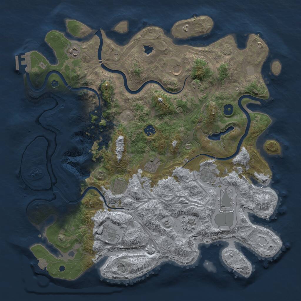 Rust Map: Procedural Map, Size: 4250, Seed: 2104940298, 15 Monuments
