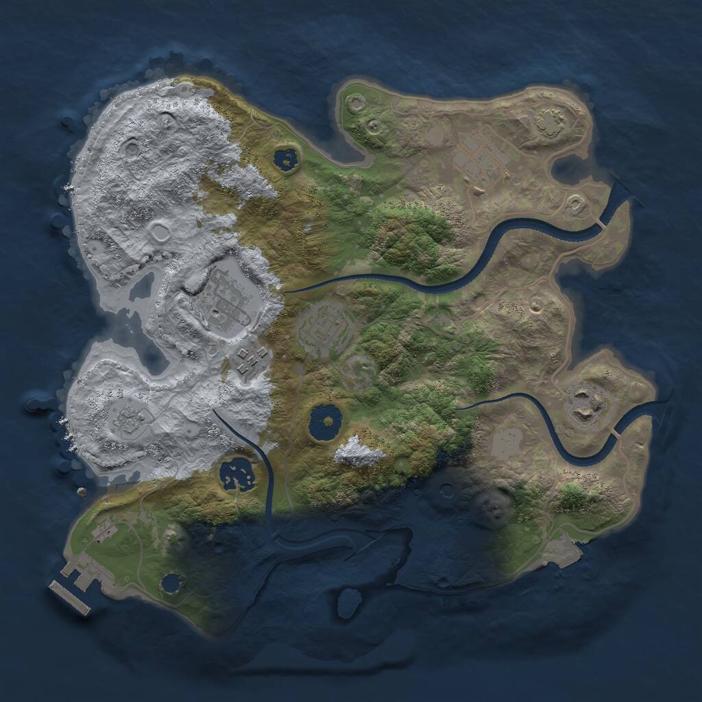 Rust Map: Procedural Map, Size: 3000, Seed: 1275983319, 11 Monuments