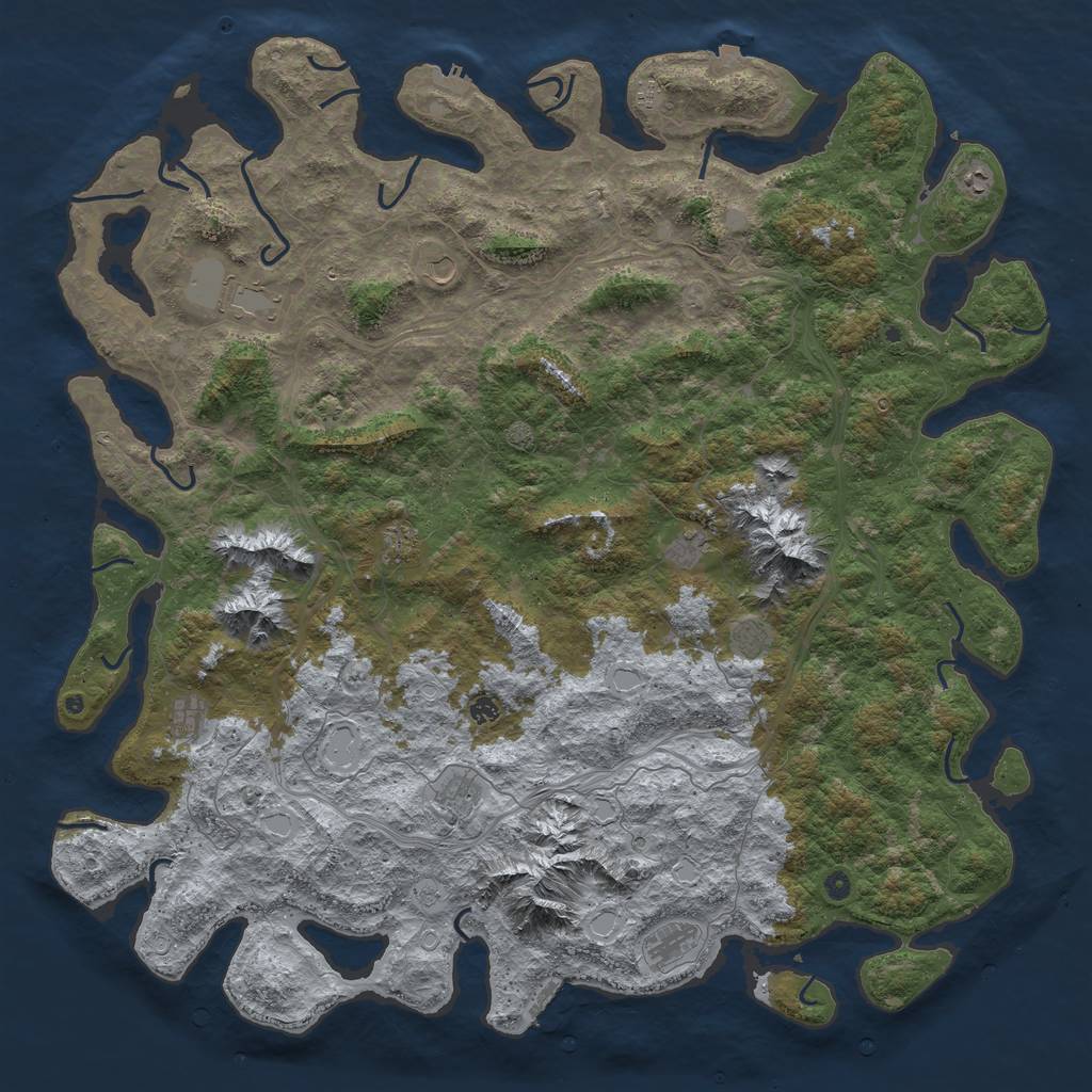 Rust Map: Procedural Map, Size: 6000, Seed: 1456246541, 19 Monuments