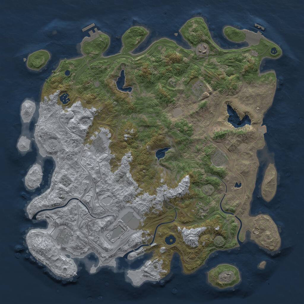 Rust Map: Procedural Map, Size: 4500, Seed: 656828504, 15 Monuments
