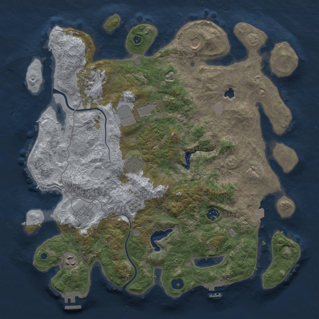 Rust Map: Procedural Map, Size: 4000, Seed: 557085651, 14 Monuments