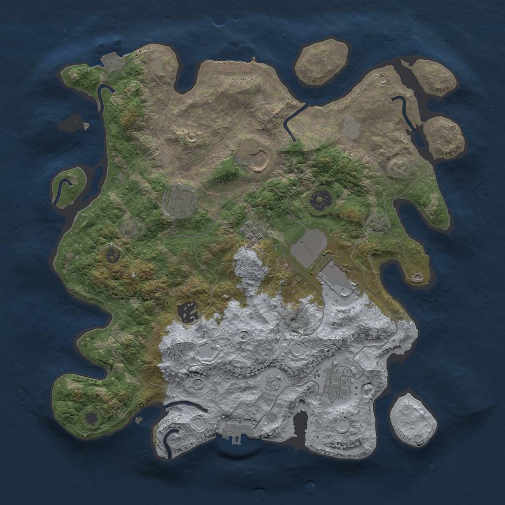 Rust Map: Procedural Map, Size: 3500, Seed: 512141792, 14 Monuments