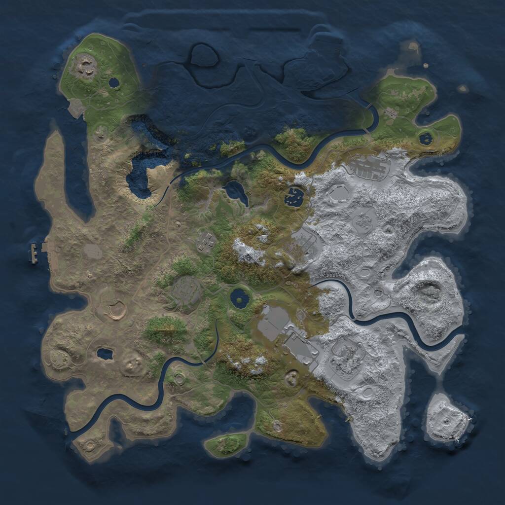 Rust Map: Procedural Map, Size: 4000, Seed: 67453, 15 Monuments